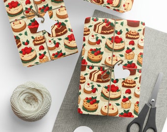Scrumptious Christmas Dessert Wrapping Paper