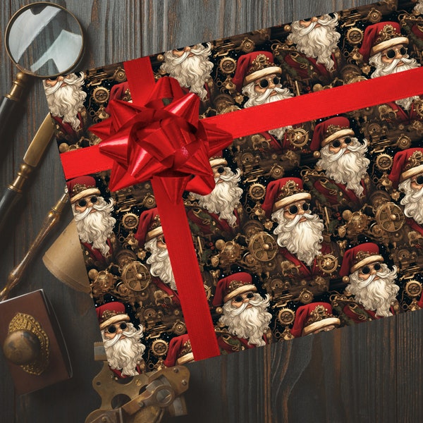 Steampunk Santa Christmas Wrapping Paper