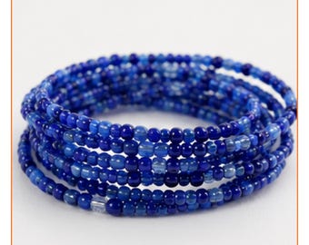 Jewellery Set - Classic Blue for Imagination with Handmade Waist Bead, Bracelet and Anklet