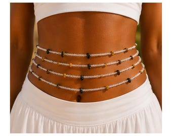 Tiger's Eye | Crystal Jewellery Set for Healing with Waist Bead, Bracelet and Anklet