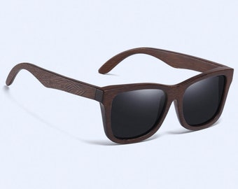 Gafas de sol de bambú polarizadas grabadas Marco de madera Gafas de sol con protección UV400 Gafas de sol duraderas y estéticas naturales Idea de regalo cómoda para todo el día