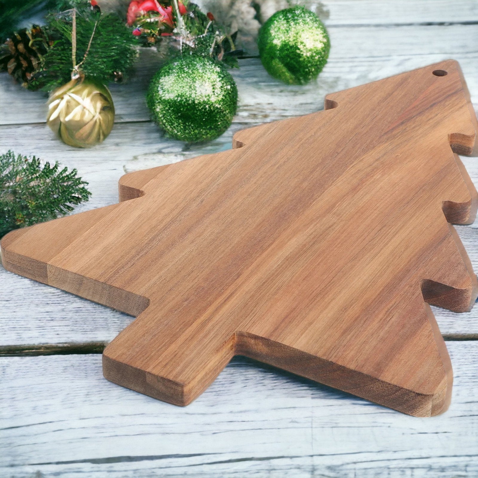 Wood Christmas Tree Charcuterie Board Wood Cutting Board Christmas Wood