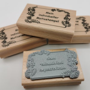 Motif stamp individually made according to your template, laser engraved with beech wood handle, perfect as a gift for all DIY lovers