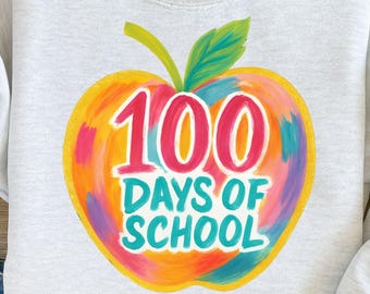 100 días de escuela (Png), manzana con pinceladas (Png), profesor preppy (Png), camiseta de estudiante (Png), escuela con brillantina (Png), descarga digital por sublimación (P114)