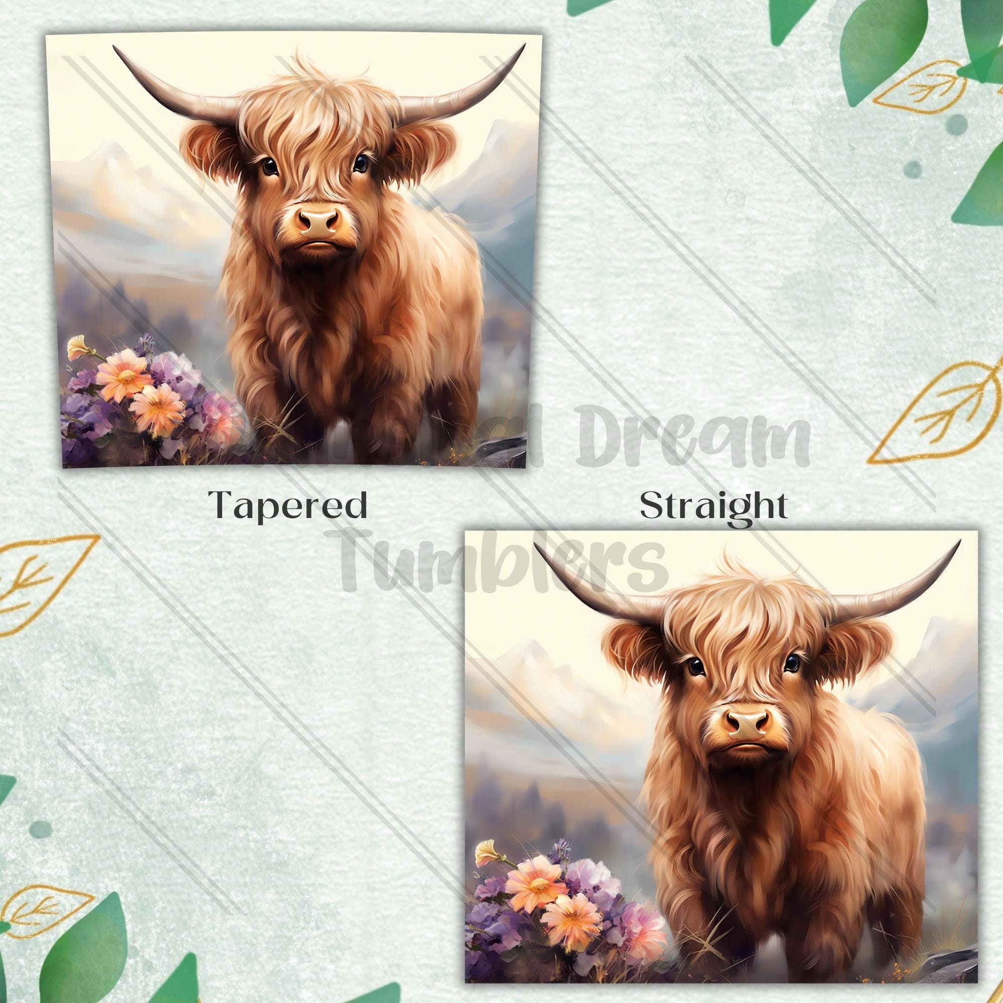 Cute Baby Highland Cow 20 Oz Tumbler Wrap Sublimation Design Boho ...