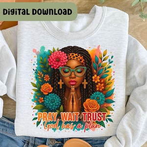 Christian Black Woman Png, Religious Black Woman, Black Girl, Jesus, Afro Girl, Pray Png, Christian Quotes Png, Sublimation Design R103