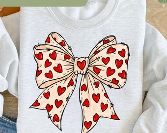 Corazón con lazo coqueto PNG, diseño de San Valentín PNG, diseño de lazo de San Valentín, regalo de San Valentín, corazón de amor PNG, descarga digital de diseño de San Valentín M101