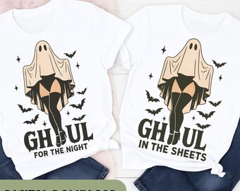 Funny Halloween sheet ghoul PNG, Adult humor halloween shirt, Halloween Quote for Sublimation and DTG Printing, Retro Halloween girl H122