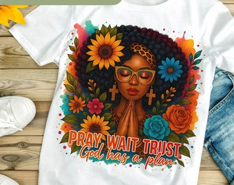 Christian Black Woman Png, Religious Black Woman, Black Girl, Jesus, Afro Girl, Pray Png, Christian Quotes Png, Sublimation Design R104