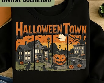Vintage Halloweentown Est 1998 Png, Retro Halloweentown, Pumpkin Png, Halloweentown Est 1998 Design, Trendy Halloween, Airbrush H150