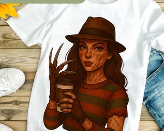 Horror Halloween PNG, Mama PNG, Coffee, Scream Queen, Spooky Mama PNG Killer Mom, Halloween png Digital Download, Freddie, Nightmare  H171