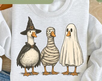 Boo Ghost Goose PNG, Halloween Goose PNG, Halloweenshirt, herfst, Skeletgans, Halloween-sublimatieontwerp, Pumpkin Goose Shirt H112