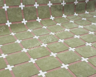 Geometric Wool Rug: Green Hand-Tufted Modern Area Rug