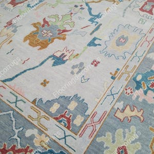 10x14 Modern Oushak Rug Oushak Area Rug Handmade Wool Rug Hand Knotted Oushak Rug Home Decor Rugs for Living Bedroom Office and Custom Rug