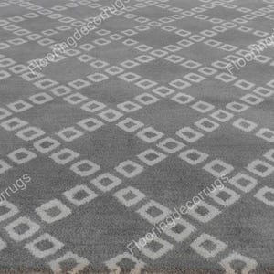 Geometric Hand Tufted Modern Rug Handmade Wool Rug Tonal Grey Area Rugs for Living Dining bedroom Office and Custom Rugs 6x9 8x10 9x12 10x14