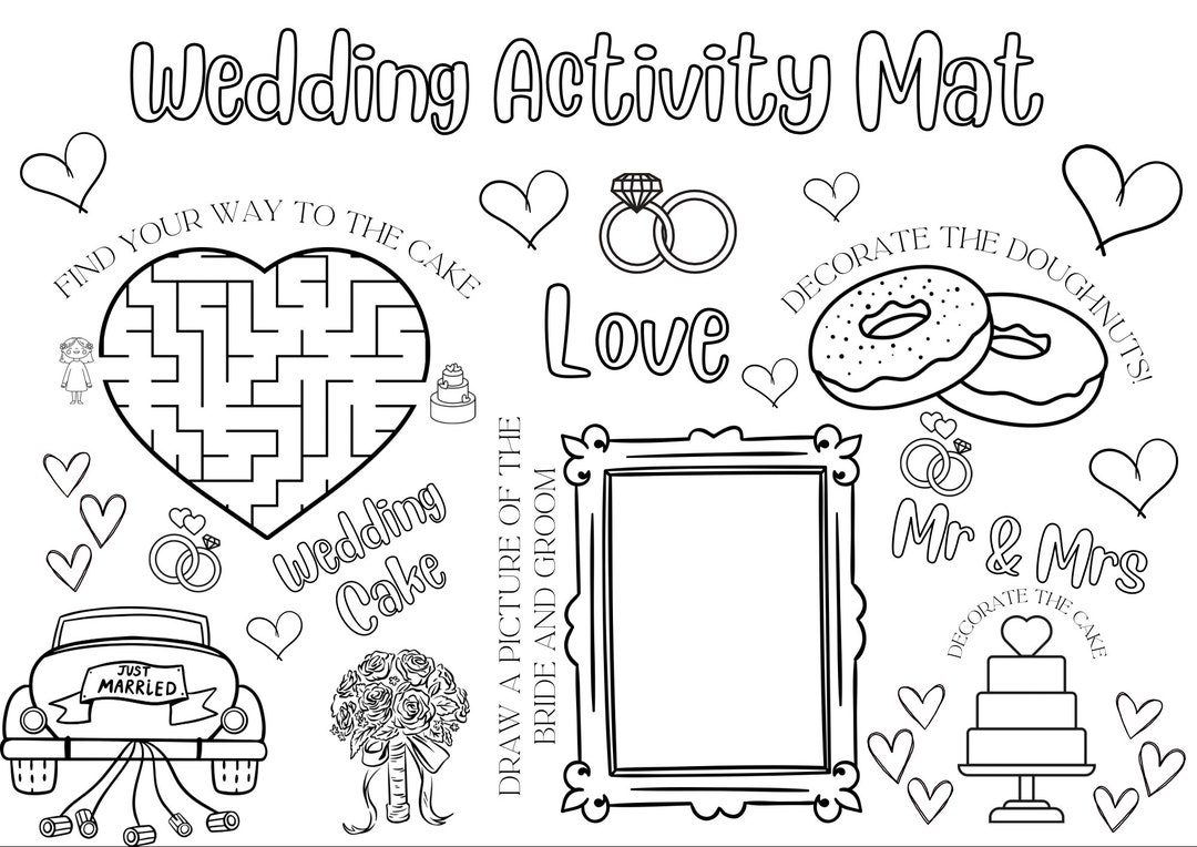 Printable Wedding Activity Mat - Etsy