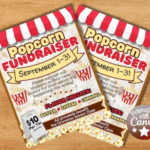 EDITABLE Popcorn Fundraiser Template - Etsy