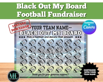Plantilla para recaudar fondos de Black Out My Board Football *DESCARGA INSTANTE*