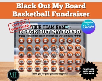 Plantilla para recaudar fondos para baloncesto: Black Out My Board (descarga instantánea)