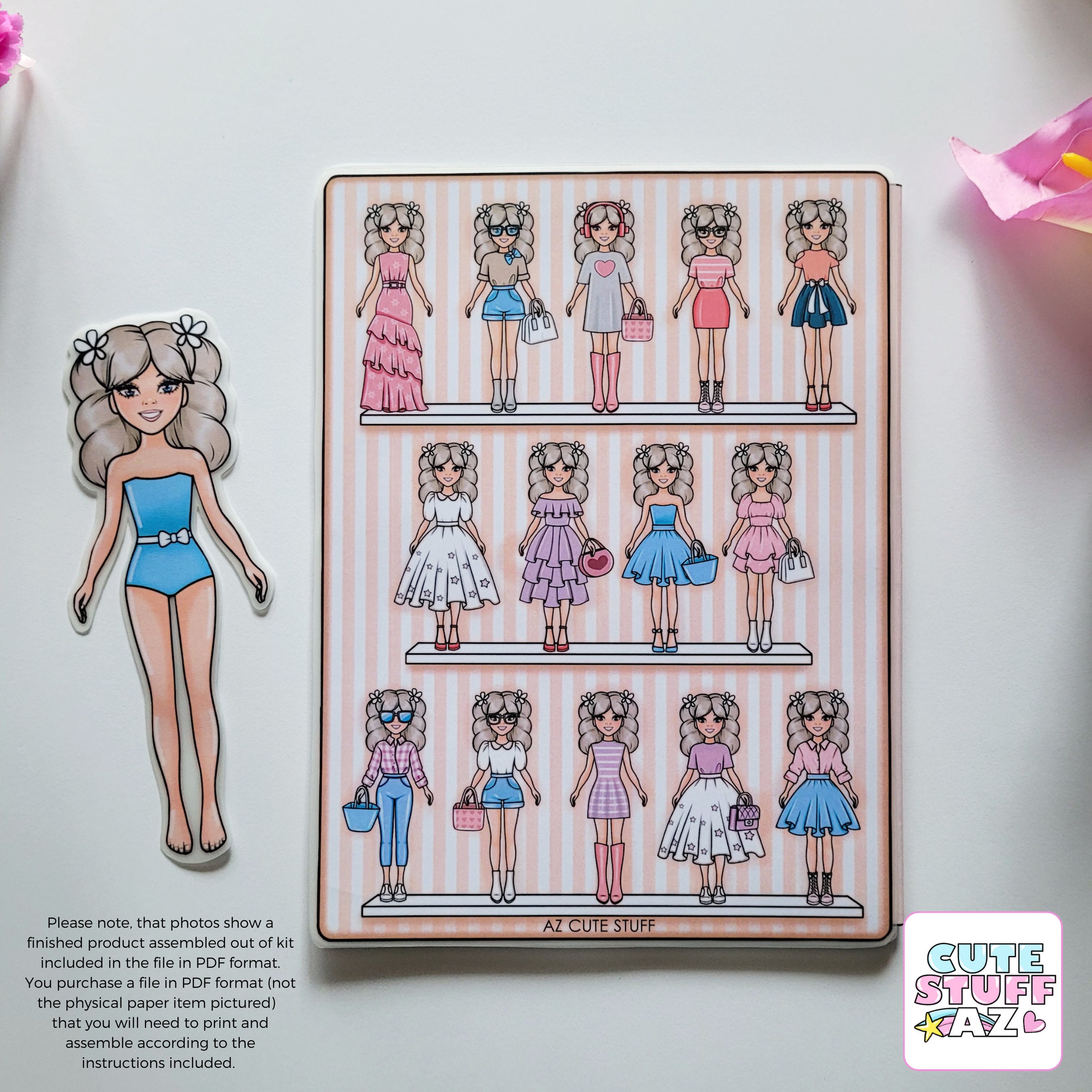 Printable Paper Doll With Clothes Dresses DIY Cut Out - Etsy