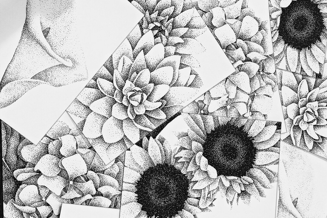 Pointillism POSTCARDS Different Models - Etsy