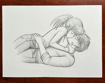 How to Draw People Kissing [Pose]: Pencil Drawing