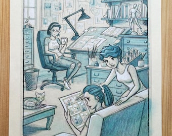 Cindy the Cartoonist: Original Page from My Last Summer with Cass