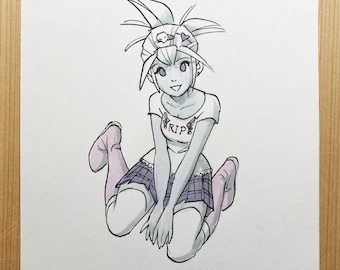 Talia Ink and Marker Original Art Sketch