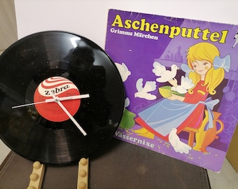 Wall clock made from record Cinderella and The Water Nixe - LP with clockwork