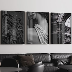 Black & White Luxury Fashion Poster Set of 3 | Luxury Fashion Prints, Designer Wall Art, Hypebeast Decor, Cool Girl Wall Art