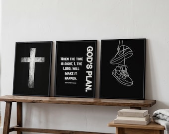 Moderne christliche Kunst, schwarz & weiss christliche Malerei, Jesus Poster, Das letzte Abendmahl | Hypebeast Decor, Maskuline Wandkunst, CM01P