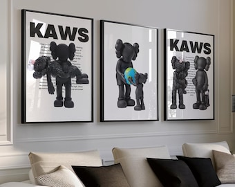 KAWS Figur Poster 3er Set: Hypebeast Dekor, Dopamin Wandkunst (Digitaler Download) KPS3