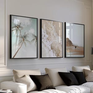 Vintage Surfing Poster Set – Retro Surf Art Prints & Surfboard Wall Decor, 3 Piece Beach Vibe Wall Art