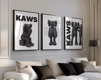 KAWS Figur Poster 3er Set: Hypebeast Dekor, Dopamin Wandkunst (Digitaler Download) KPS3