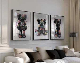 KAWS Figure Poster Set of 3: Hypebeast Room Decor, Dopamine Wall Art (Digital Download) KPS3