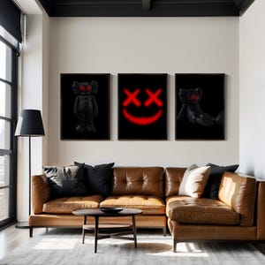 KAWS Figur Poster 3er Set: Hypebeast Dekor, Dopamin Wandkunst (Digitaler Download) KPS3 Bild 11