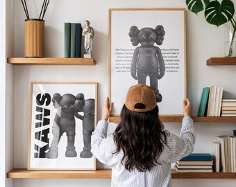 KAWS Figure Poster Set of 3: Hypebeast Room Decor, Dopamine Wall