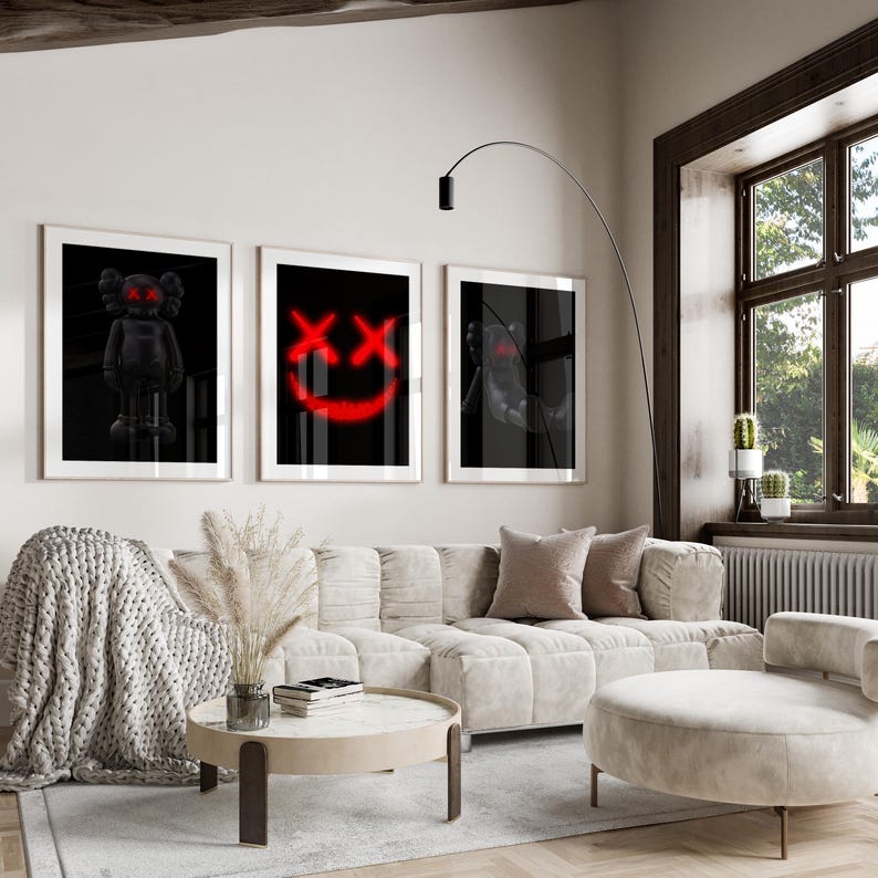 KAWS Figur Poster 3er Set: Hypebeast Dekor, Dopamin Wandkunst (Digitaler Download) KPS3 Bild 14