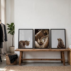 3 Piece Cheetah Wall Art | Cheetah Poster | Dopamine Decor | Black and White Luxury Fashion Poster | Hypebeast Decor CPS1 image 4