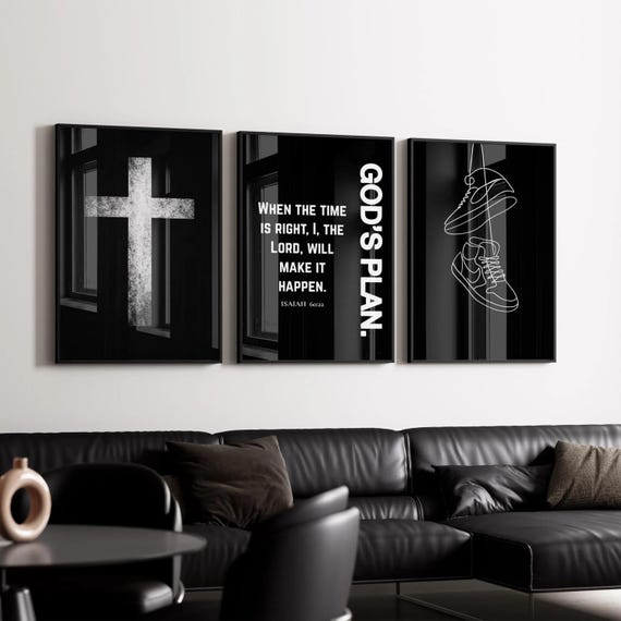 Modern Christian Art, Black & White Christian Artwork, Jesus Poster, The Last Supper | Hypebeast Decor, Masculine Wall Art, CM01P