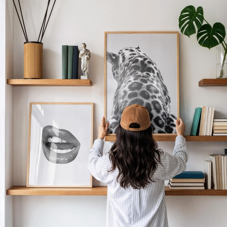3 Piece Cheetah Wall Art | Cheetah Poster | Dopamine Decor | Black and White Luxury Fashion Poster | Hypebeast Decor, 8 Ball Print CPS1 image 13