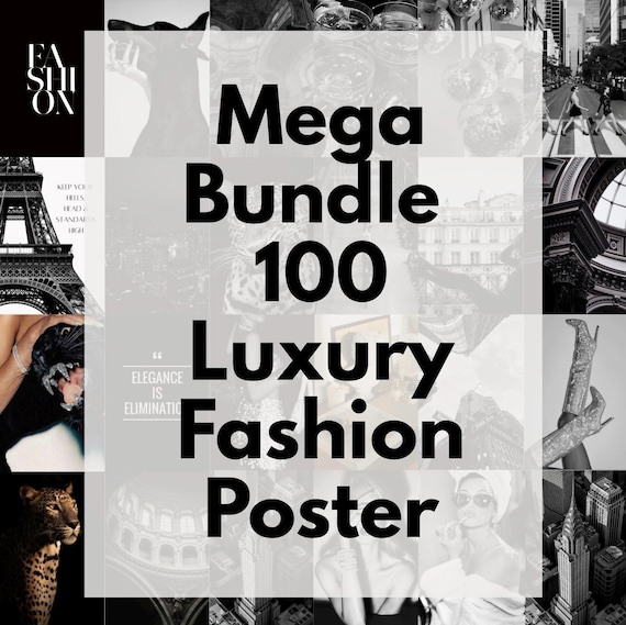 Luxury Fashion Poster Set 100, Maximalist Wall Art Mega Bundle | Cheetah Poster, Doberman Poster | Luxury Fashion Print, Hypebeast Decor