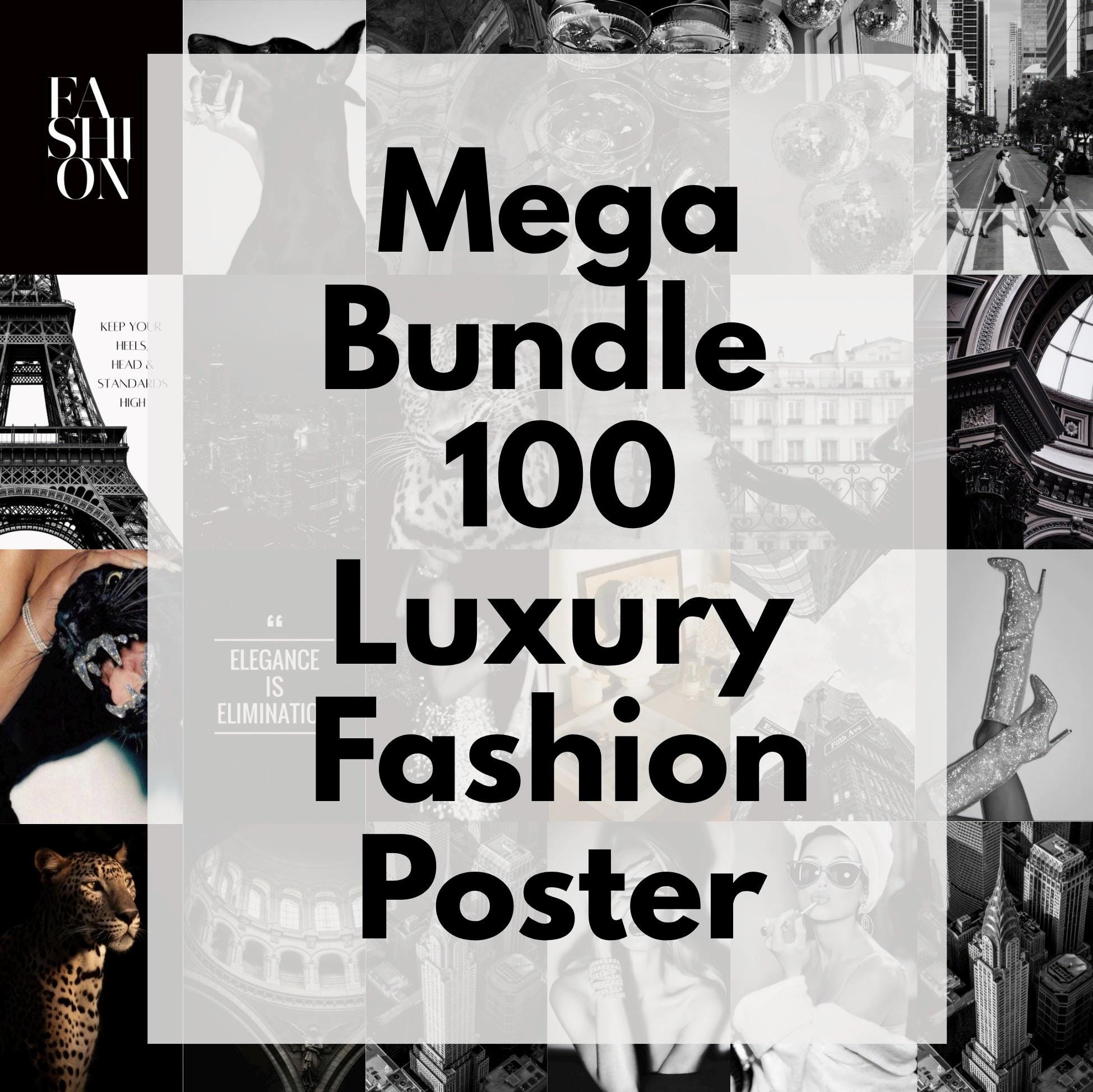 Luxury Fashion Poster Set 100, Mega Bundle Luxury Fashion Poster | Cheetah Poster, Doberman Poster | Luxury Fashion Print, Hypebeast Decor