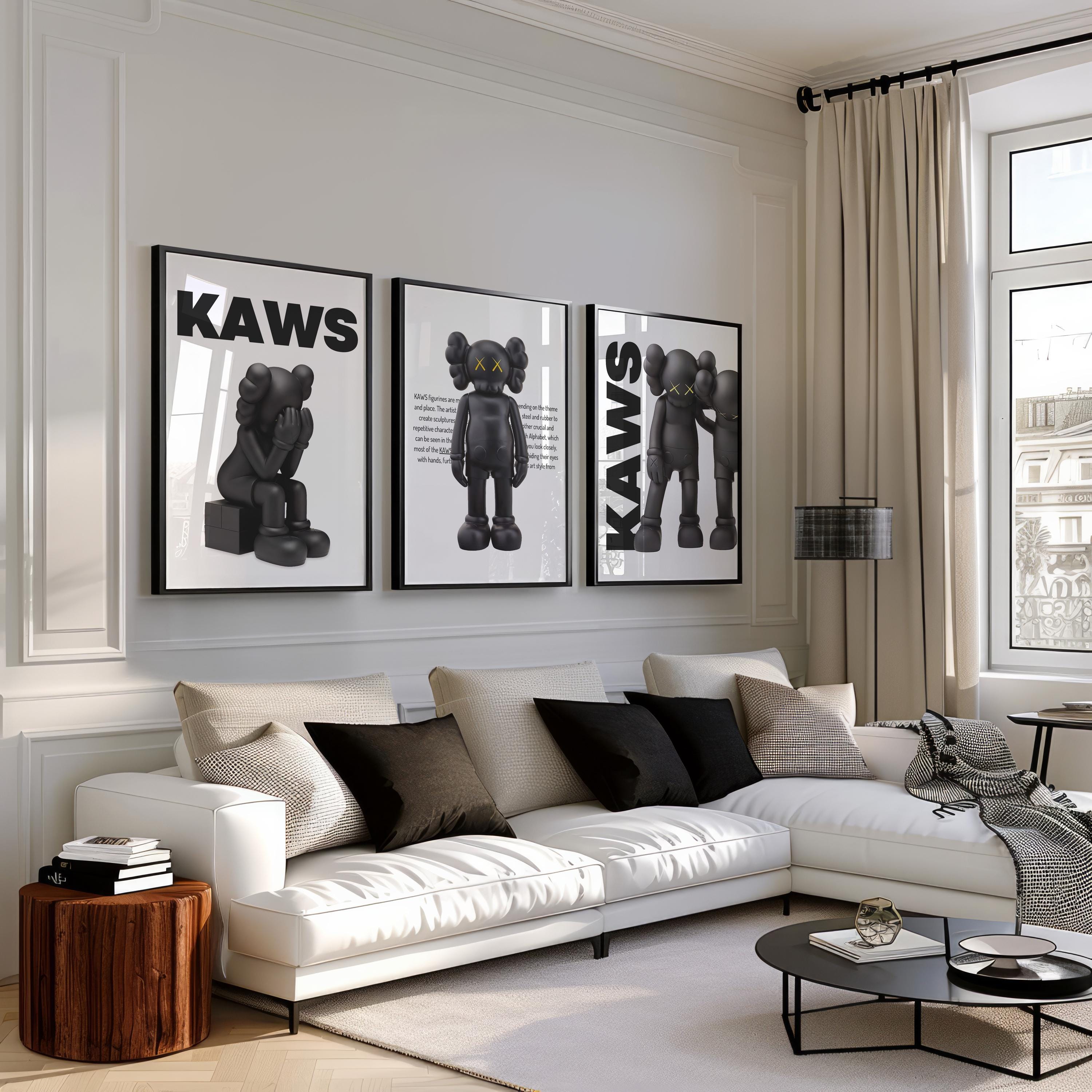 MEDICOM TOY - kaws ポスター3枚セット KAWS Figure Poster Set of 3: Hypebeast Room Decor, Dopamine Wall