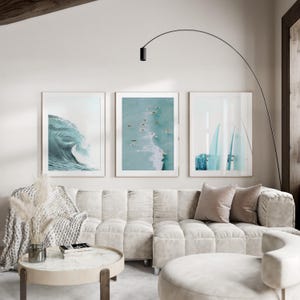 3 Piece Surfing Poster Set: Beachy Surfboard Wall Art (Digital Download) image 13