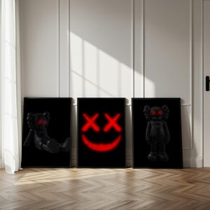 KAWS Figur Poster 3er Set: Hypebeast Dekor, Dopamin Wandkunst (Digitaler Download) KPS3 Bild 3