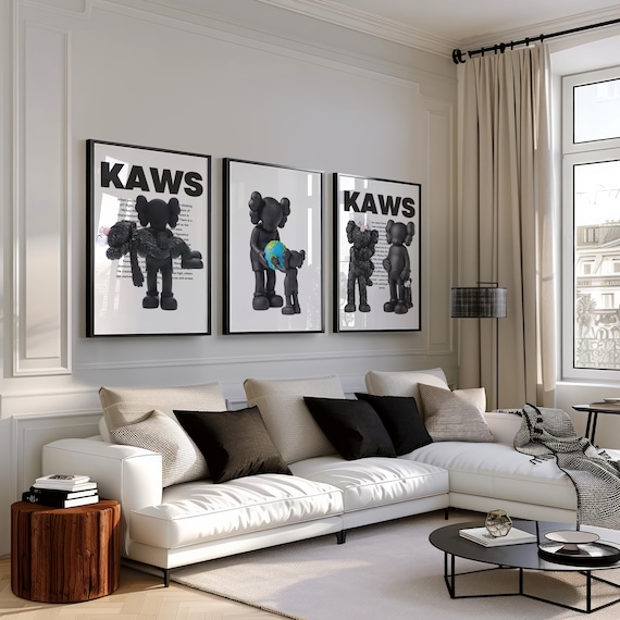 KAWS Figure Poster Set of 3: Hypebeast Room Decor, Dopamine Wall