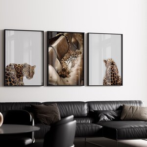 3 Piece Cheetah Wall Art | Cheetah Poster | Dopamine Decor | Black and White Luxury Fashion Poster | Hypebeast Decor CPS1 image 10