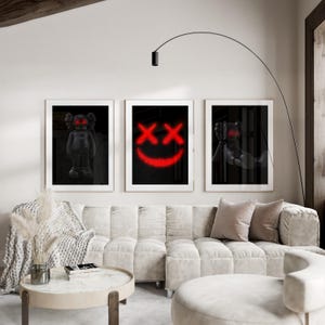 KAWS Figur Poster 3er Set: Hypebeast Dekor, Dopamin Wandkunst (Digitaler Download) KPS3 Bild 12