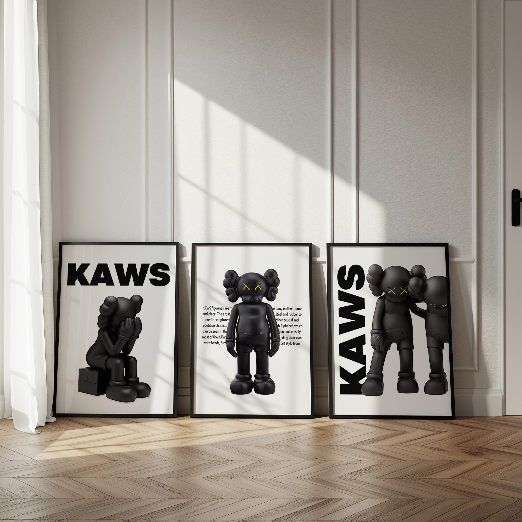 KAWS Figure Poster Set of 3: Hypebeast Room Decor, Dopamine Wall